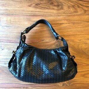 BCBGMaxAzria Black Woven Leather w/ Brass Hardware